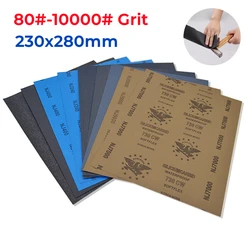 Wet & Dry A4 Sandpaper 80#-10000# Grit Abrasive Polishing Tool Abrasive Sandpaper Paper Sheets Surface Finishing Made 230x280mm