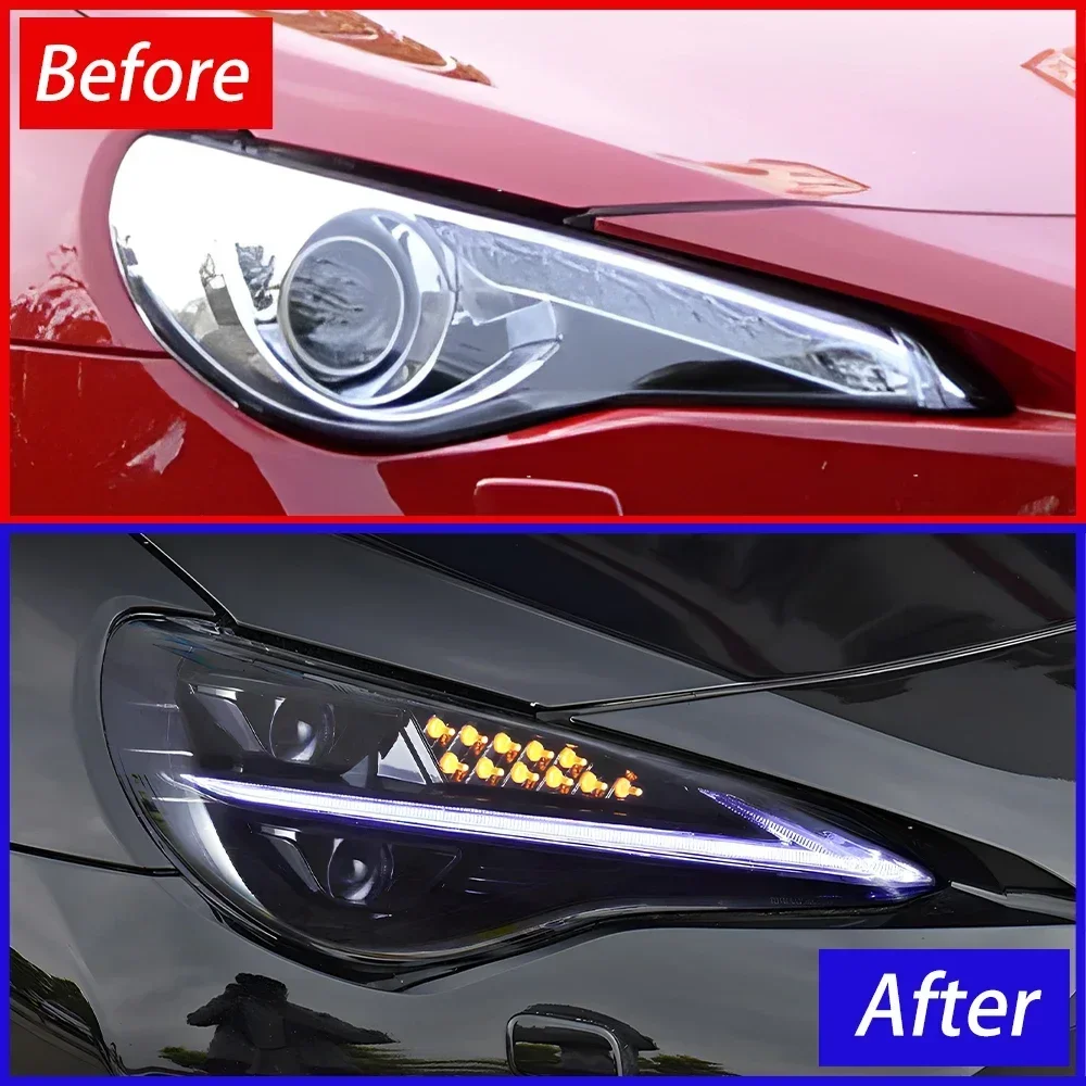 

Для Toyota GT86 Subaru BRZ 2012-2020 Автомобильные передние фонари, обновленные бифокальные линзы, аксессуары Plug and Play, светодиодные автомобильные фары в сборе