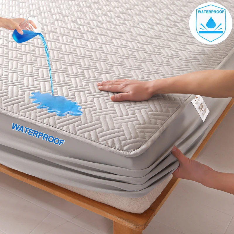 

Waterproof Antibacterial Mattress Protector, Hypoallergenic Noiseless Soft Mattress Cover, Fitted Sheet, Machine Washable