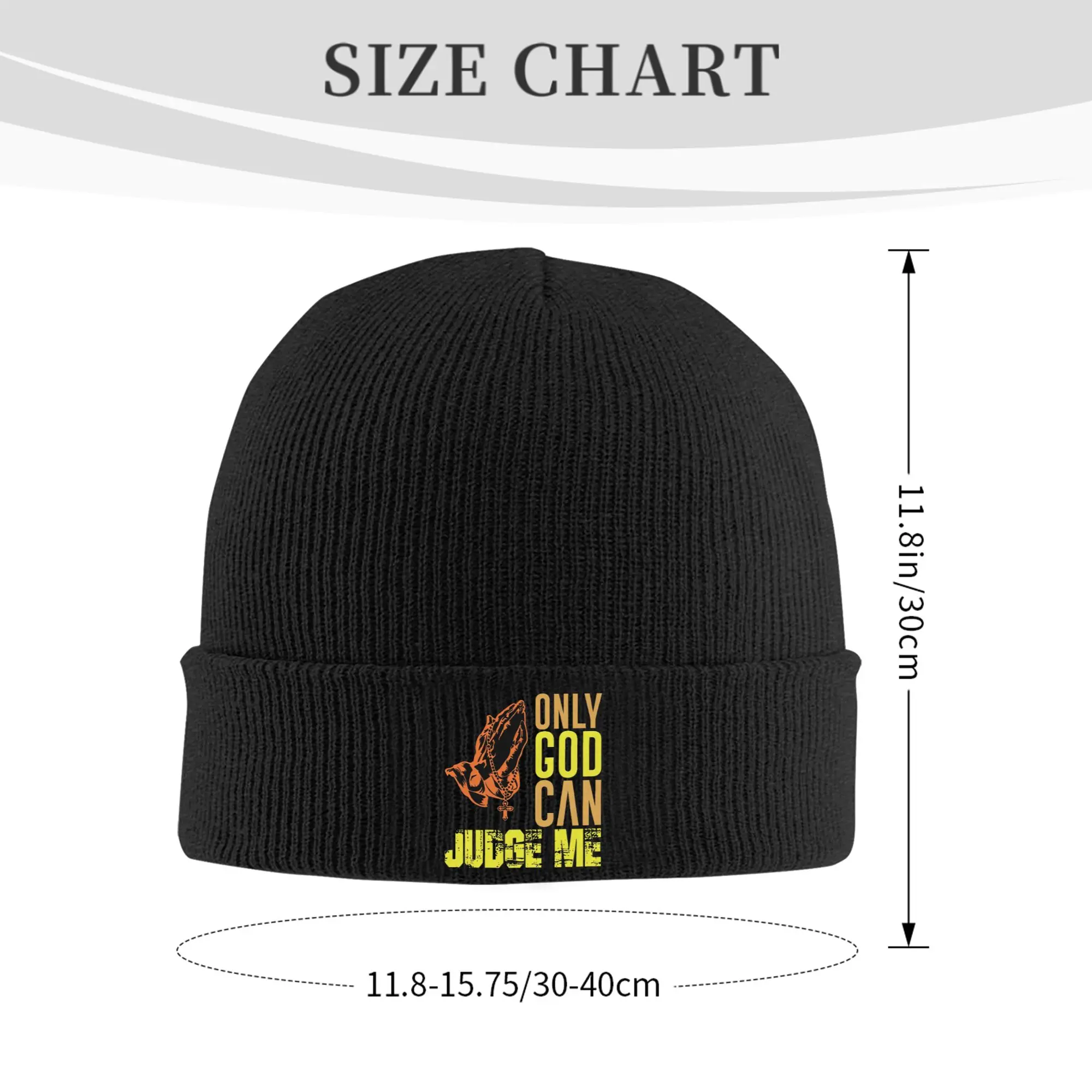 Only God Can Judge Me Christian Cross Winter Skullies Beanies Hat Warm Autumn Knitted Hats Bonnet Caps for Women Men