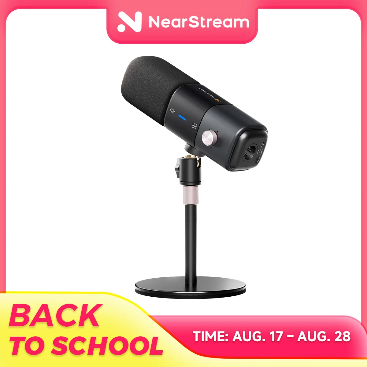Image of NearStream Dynamisches XLR USB-Mikrofon Desktop Professionelles Mikrofon Plug-and-Play für Gaming Studio Streaming Podcast Aufnahme PC