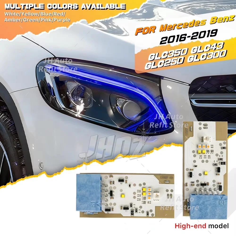 

Angel Eyes LED DRL Boards For Mercedes W253 GLC250 GLC220 GLC200 GLC300 2016-19 Headlight Daytime Running Light Yellow Blue Red