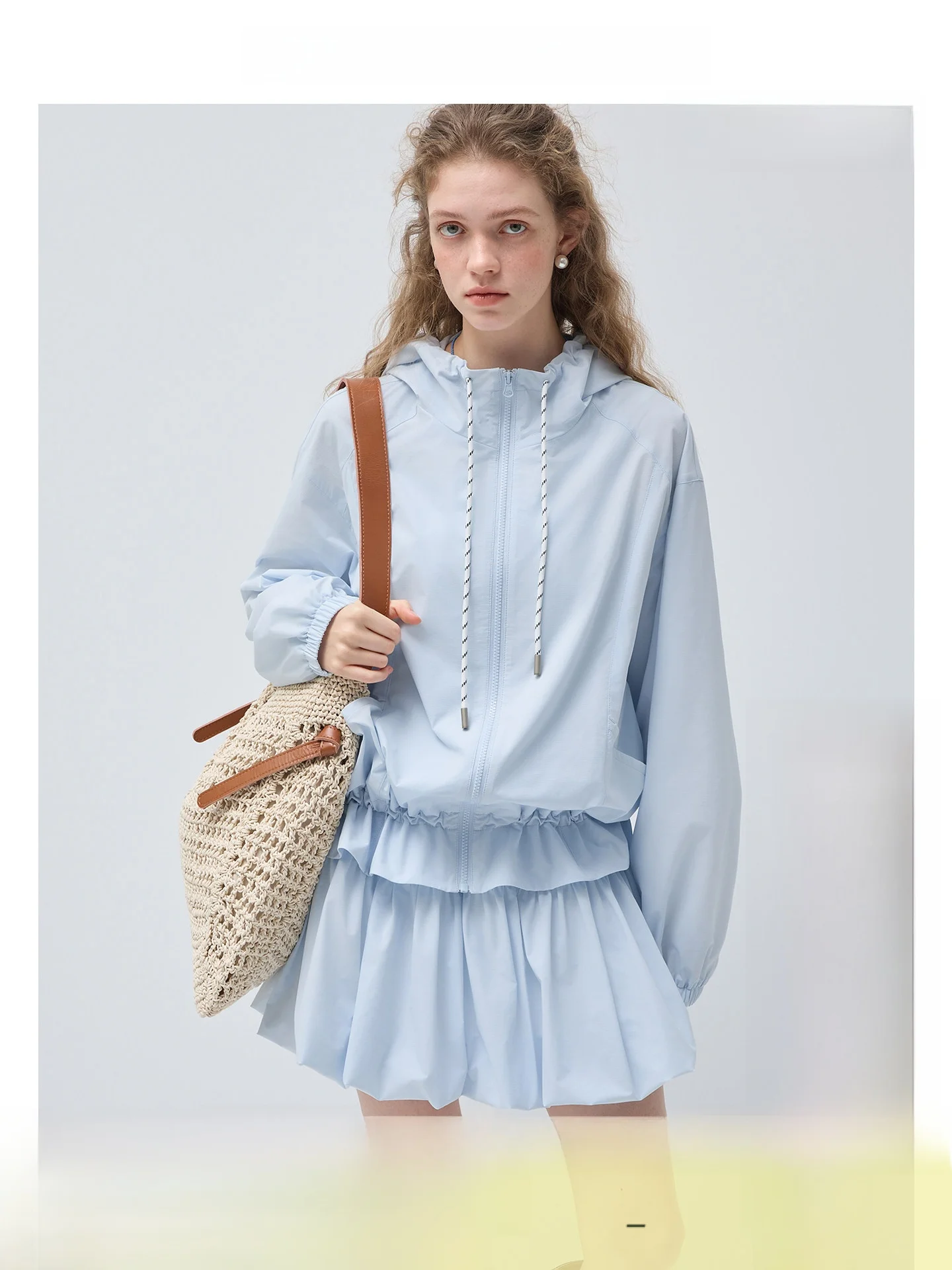 

VEGA CHANG Spring 2026 Fashion Set Lightweight Breathable Women's Top Half-Skirt Casual Comfortable High Waist Shorts