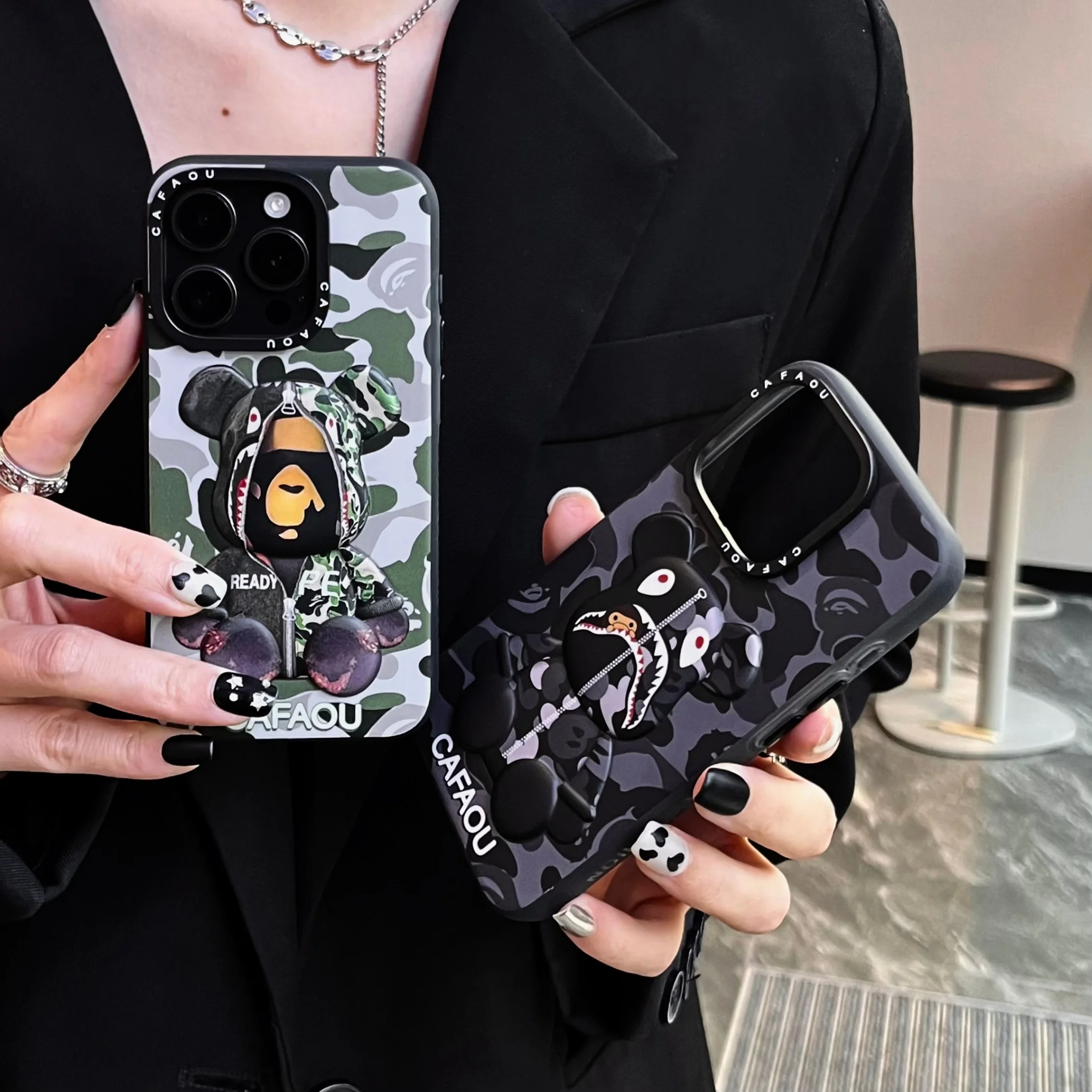 

Камуфляжный модный чехол для мобильного телефона IPhone15max 16pro, защитный чехол, персонализированный модный бренд, защита от падения, пара