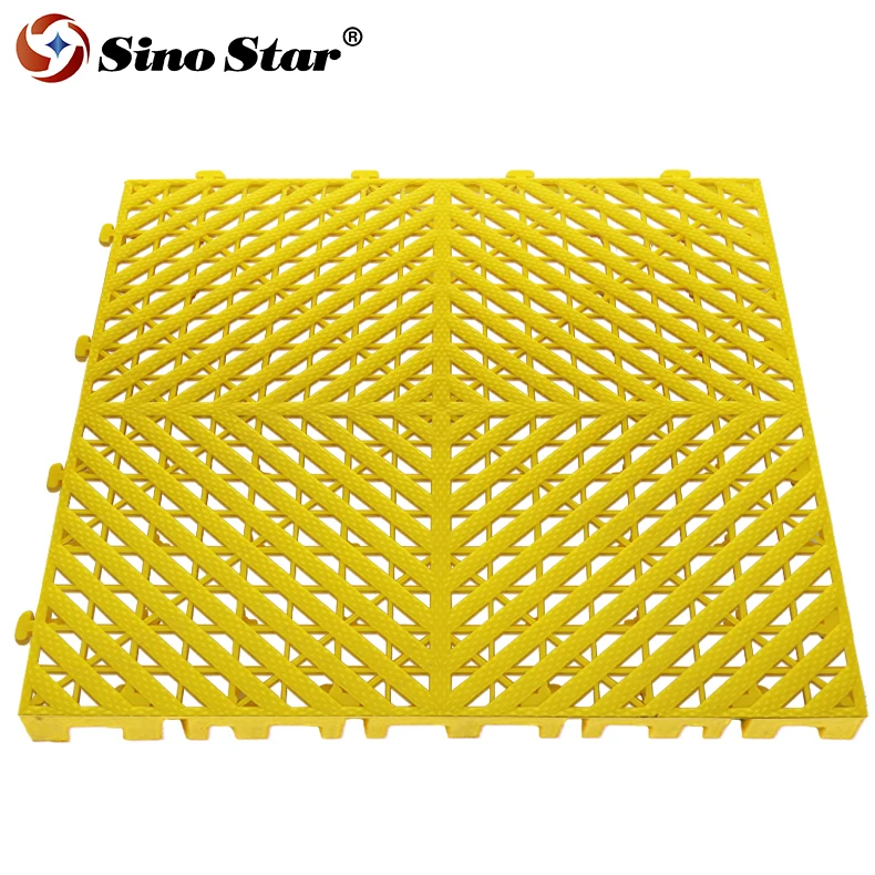 S2.0RK New Model Flooring Tiles 100% new PP 6T/㎡ Heavy duty Anti-slip pvc Flooring for Carwash Parking Floor Tiles Pattern Tile