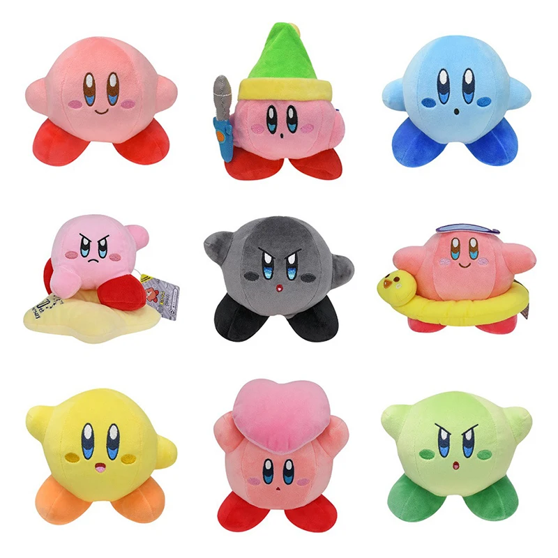 13-19cm New Anime Cartoon Star Kirby Series Plush Stuffed Toys Soft Peluche Dolls Pendant Kids Birthday Gifts Kawaii Xmas Decor