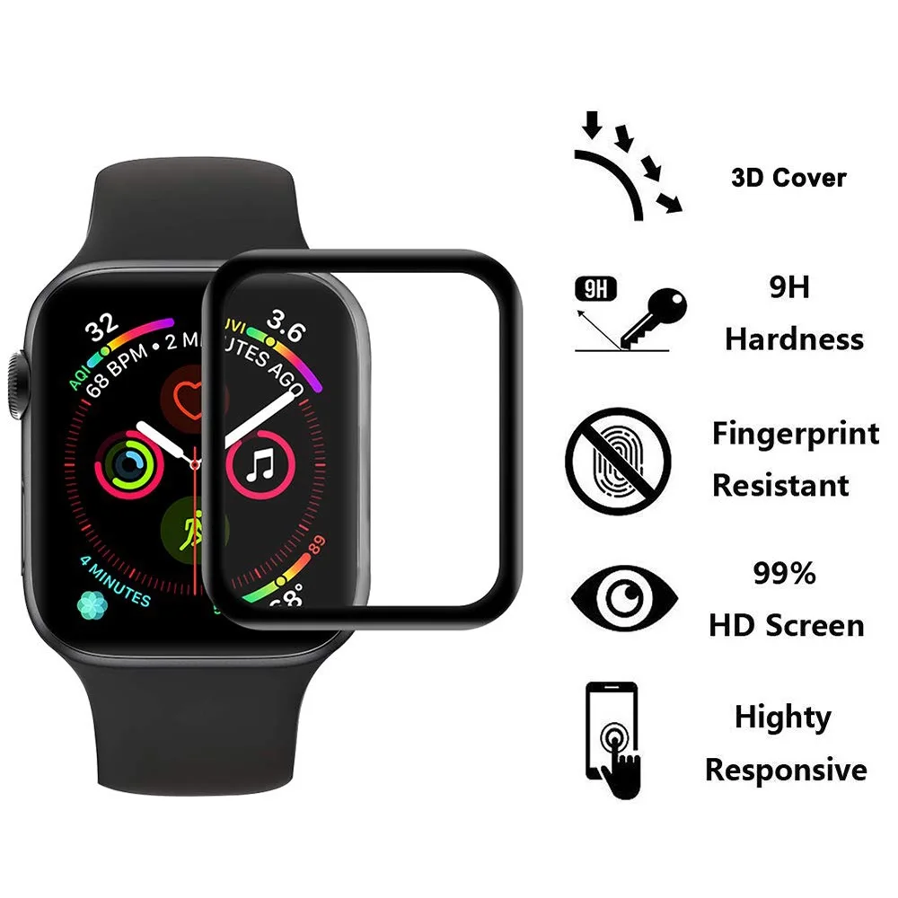 1 Stück wasserdichte Displays chutz folie für Apple Watch 5 4 3 38mm 40mm 44mm 42mm (nicht gehärtetes Weich glas) Folie für iwatch 4/5/6/se