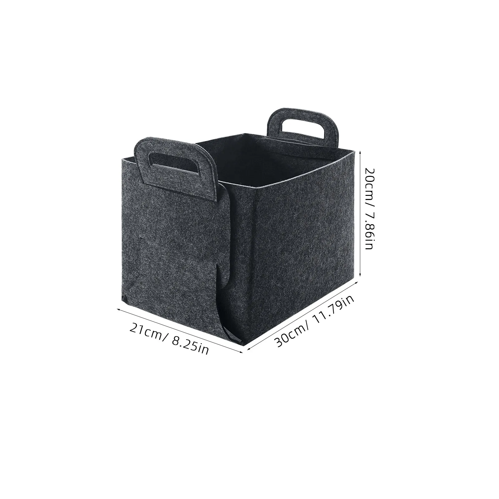 

Foldable Felt Storage Basket Medium Size Grey Laundry Clothes Holder Sundries Organizer Lightweight Foldable Cloth Box