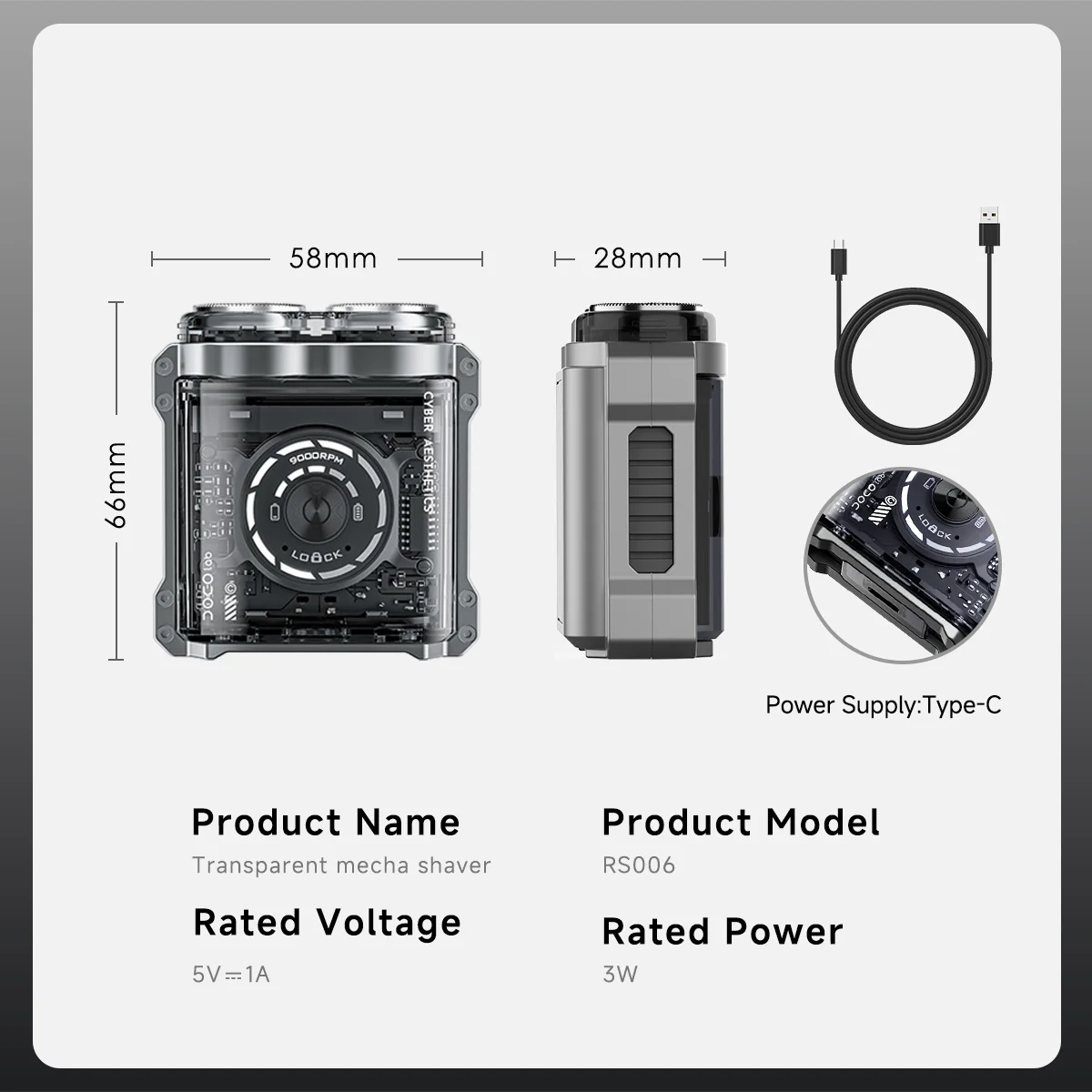 DOCOLAB Metal Electric Shaver Mini Portable Magnetic Double-Headed Beard Trimmer Full-Body Washing Shaving Razor For Men image 6