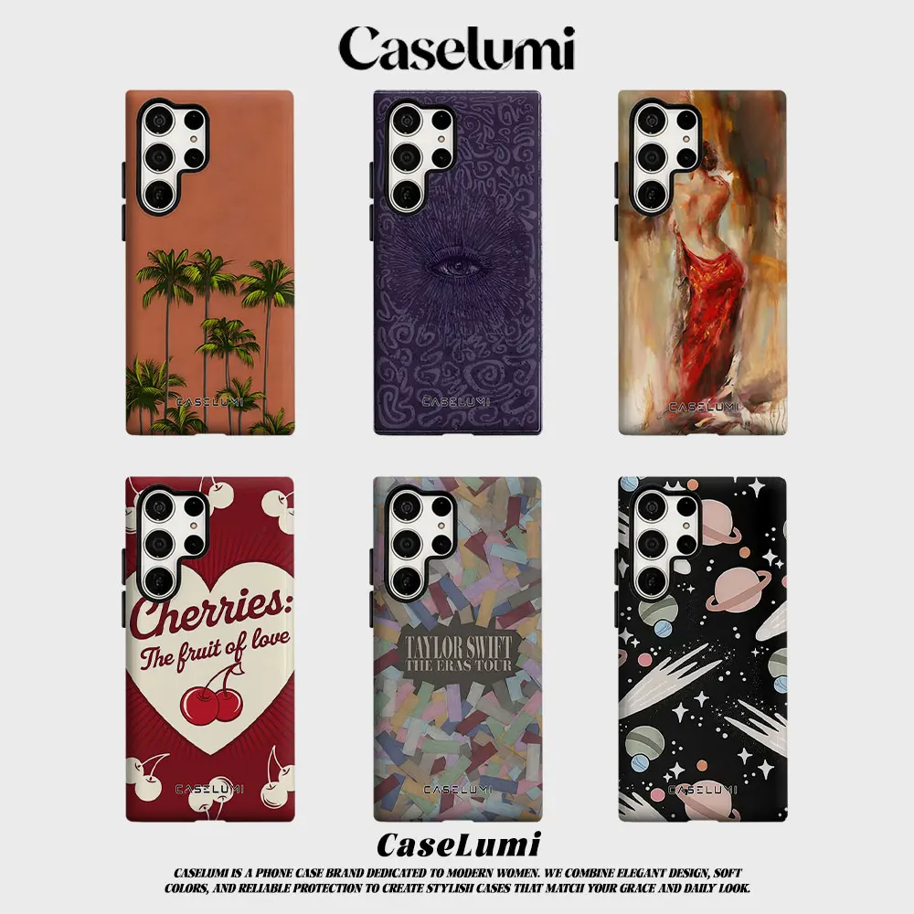 Terracotta Palms For Samsung Galaxy Phone Case S23 S20 S25 FE S24 Plus S26 Ultra 2-IN-1 Shockproof Bumper Hard PC