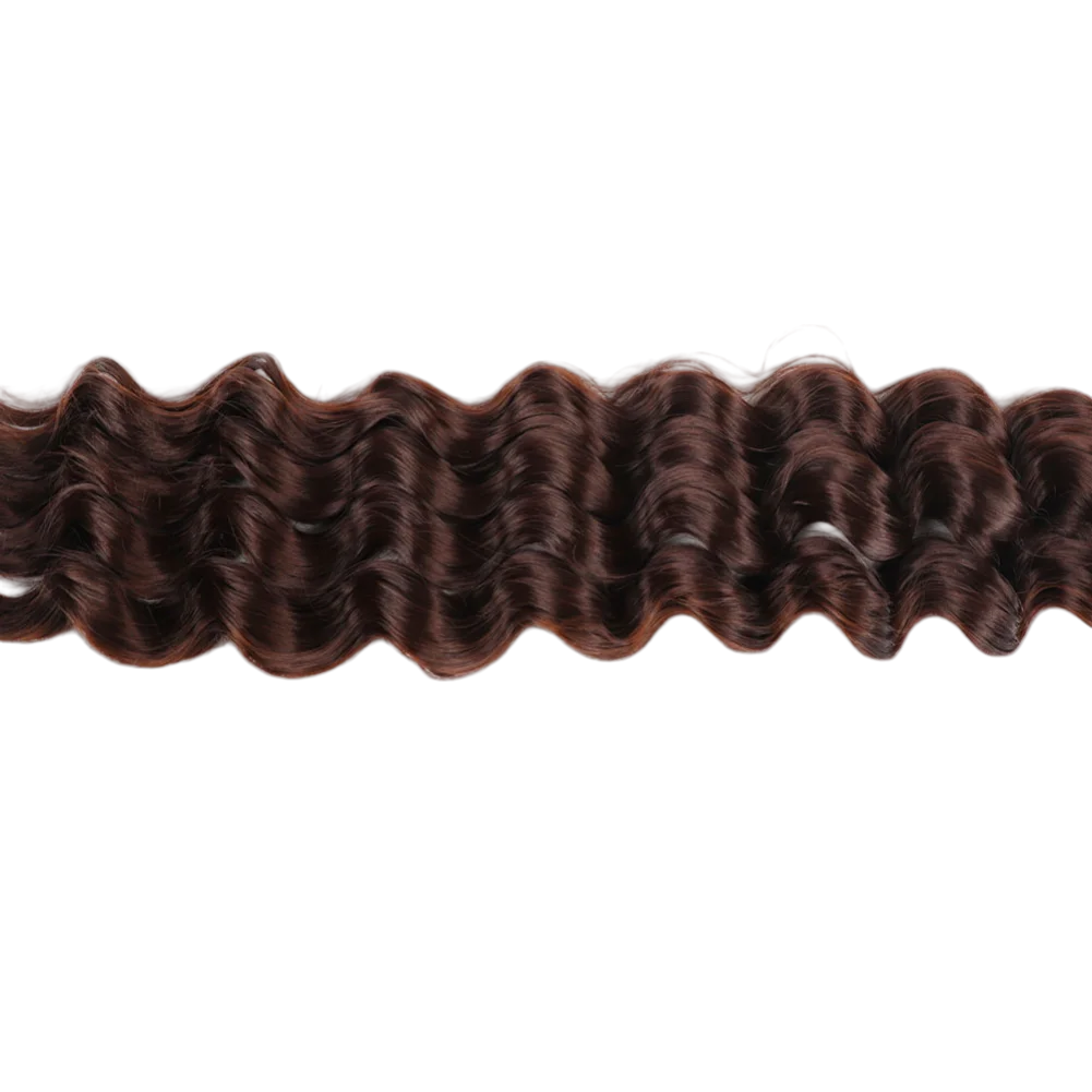 طويل الاصطناعية موجة عميقة الكروشيه تجديل الشعر 18 بوصة كروشيه اصطناعي الشعر مقاومة للحرارة كروشيه اصطناعي تجديل الشعر