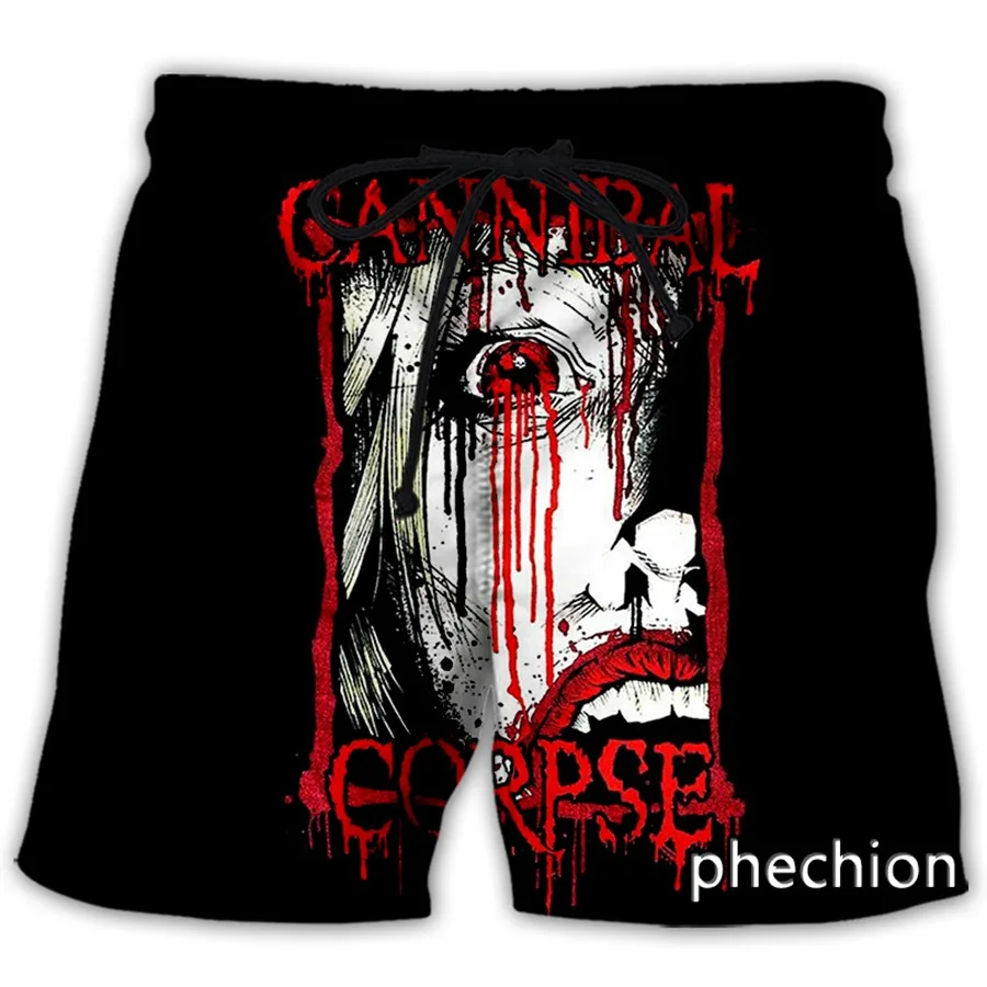 phechion New Fashion Men/Women Cannibal Corpse Band 3D Print Casual Shorts Novelty Streetwear Men Loose Sporting Shorts L51