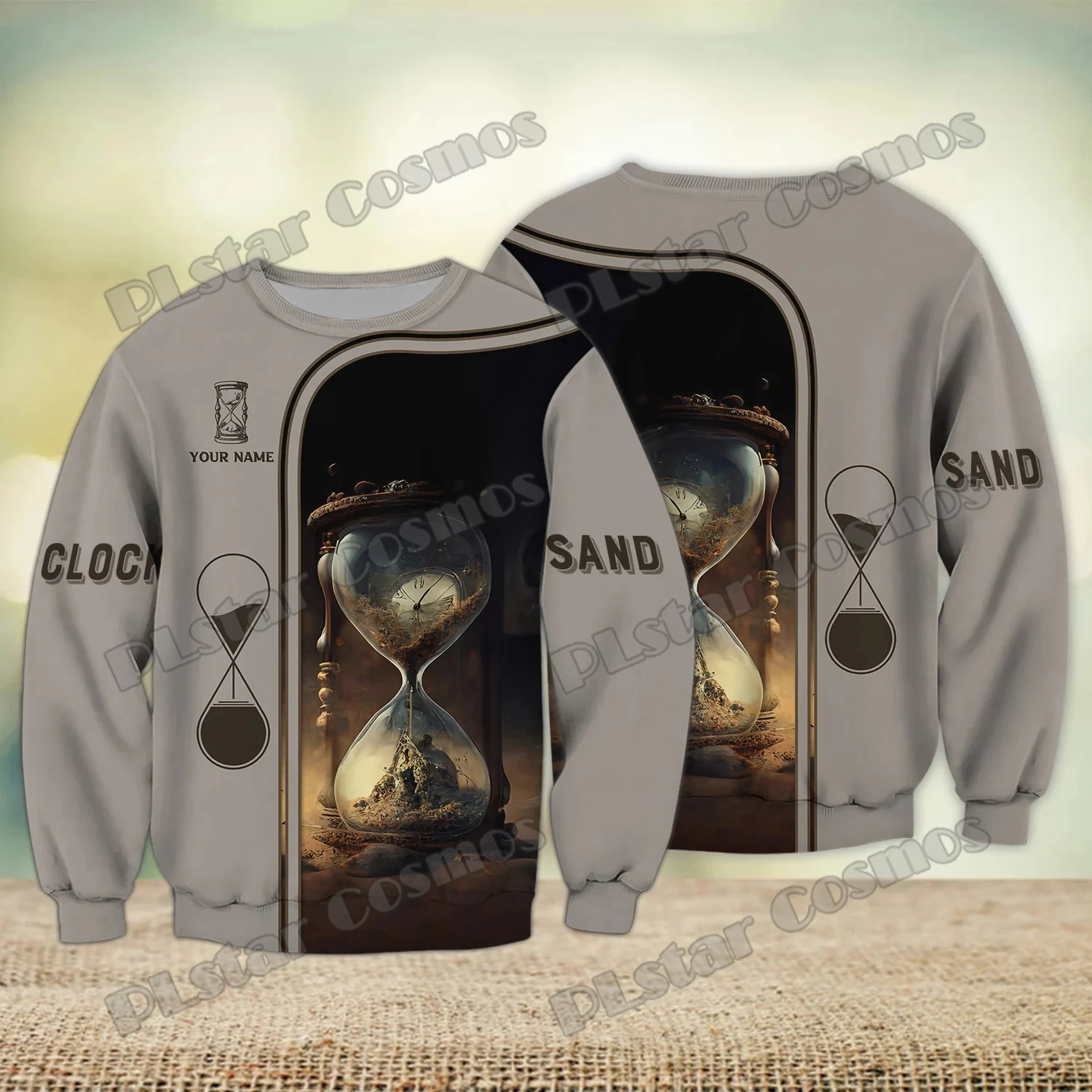 

Sand Clock Pattern Custom Name 3D Printed Fashion Men's Crewneck Sweatshirt Autumn Unisex Casual Long sleeve Pullover TDD232