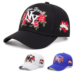 2024 New Fashion Baseball Cap for Men Cotton High Quality Rose Ny Embroidery Vintage Cap for Women Outdoors Sport Sun Visor Hat