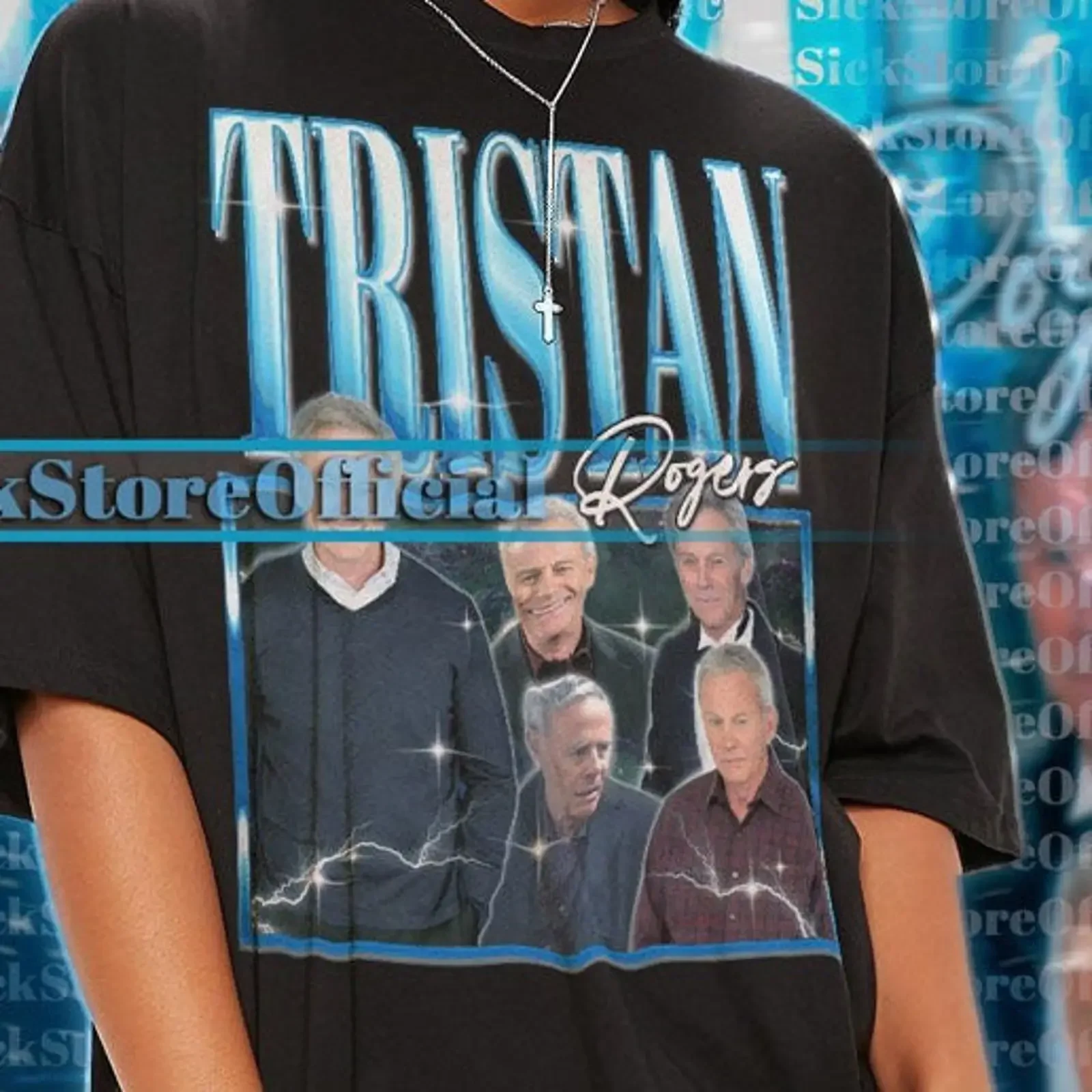 Vintage Tristan Rogers Homage T Shirt 90s Retro Oversized for Fans vintage Washed Versatile Top For Everyday Wear Comfortable