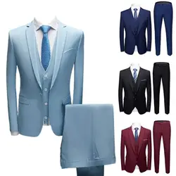Stylish Groom Suit Male Slimming Buttons Formal Suit Lapel Temperament Men Suit for Business