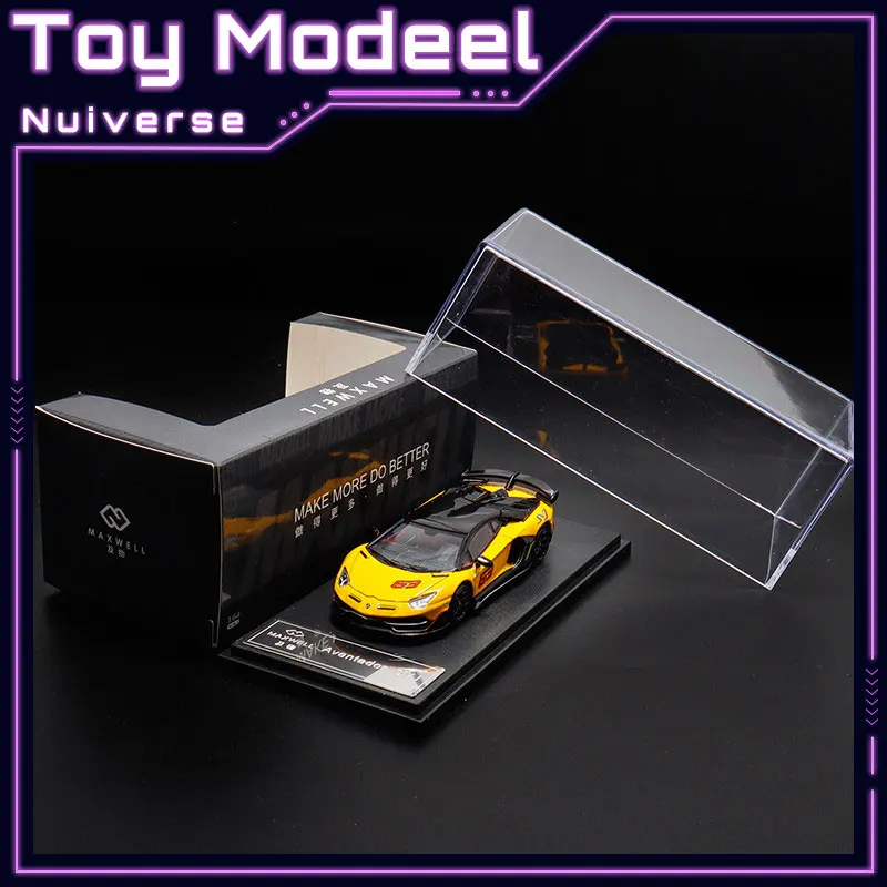 Modèle de voiture miniature en alliage métallique de collection à l'échelle 1:64, simulation haute fidélité, Maxwell GT Lamborghini Aventador SVJ, cadeau idéal