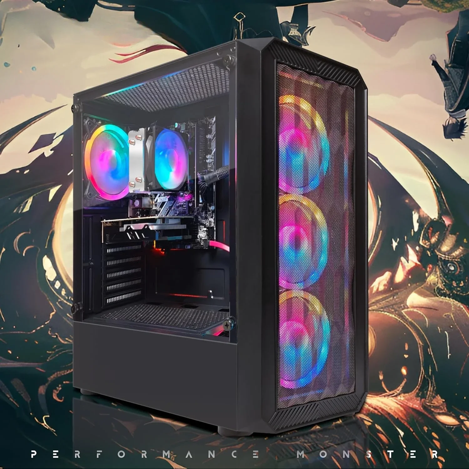 Gaming PC Desktop, Radeon RX 590 8G GDDR5, AMD Athlon 3000G 3.5G, 16G DDR4, 512G SSD, 600M WiFi