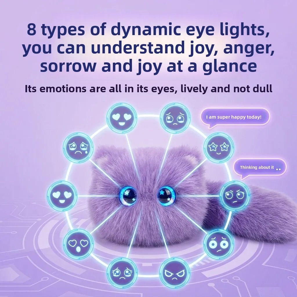 

Интерактивная плюшевая игрушка-робот AI Scruffy Cat: развивающая игрушка для детей, успокаивающая большая модель-питомец для обучения и развития