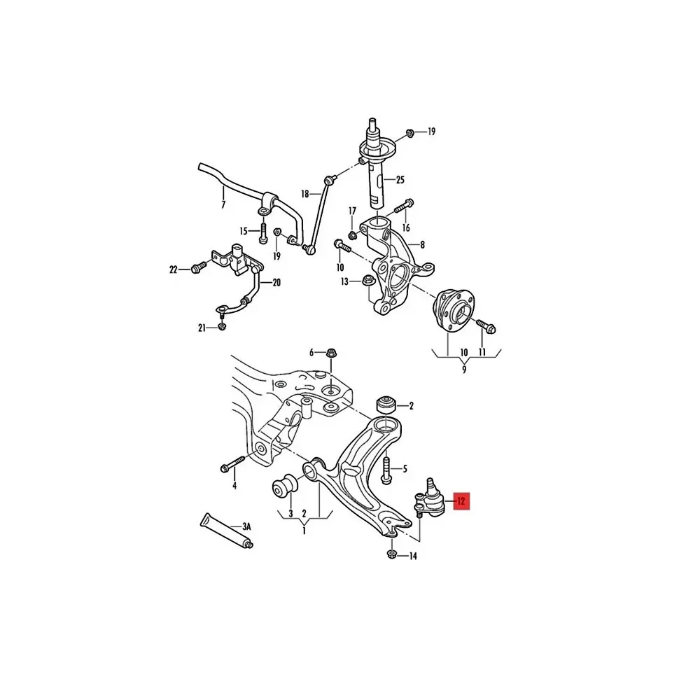 1 set Ball Joint Front Lower Ieft For VW Golf MK5 MK6 2004-2014 Audi Q3 A3 Caddy Octavia Seat 1K0407365C  1K0407366C 1K0 407 366