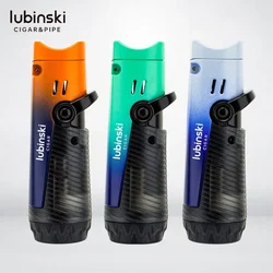 LUBINSKI Colorful Metal Multifunctional Cigar Clip Design Blue Flame Direct Spray Windproof Inflatable Lighter Men's Gift