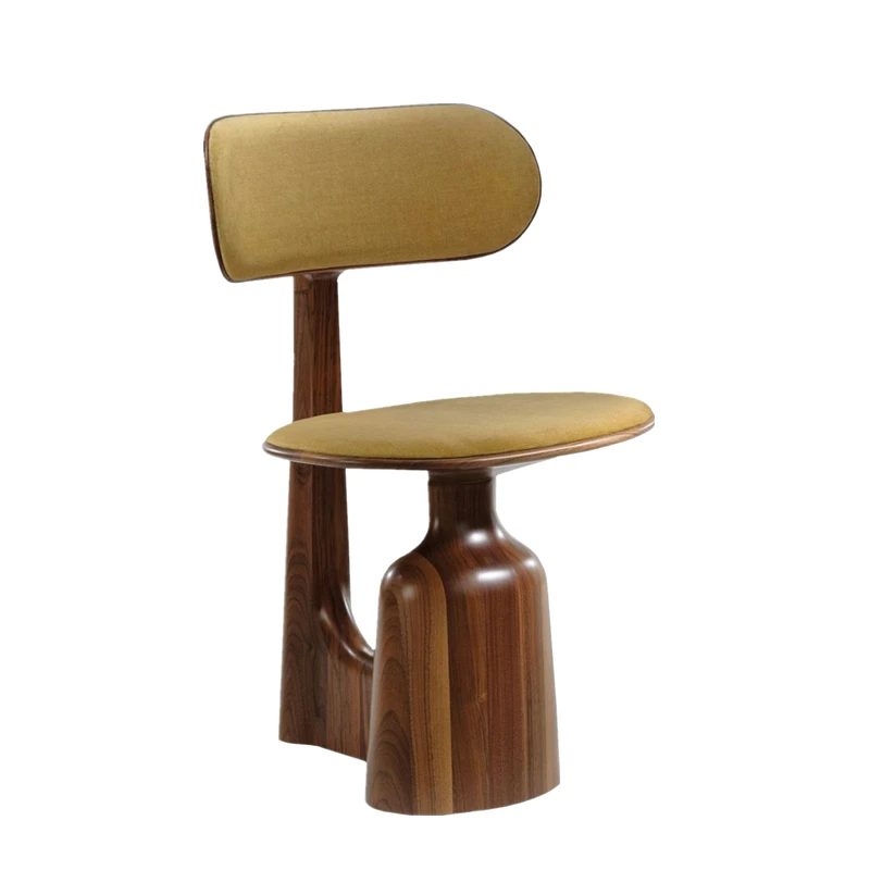 Scandinavian Style Solid Wood Modern Dining Chairs Artisan Linen Upholstered Backrest Ergonomic Design Eco-Friendly Durable