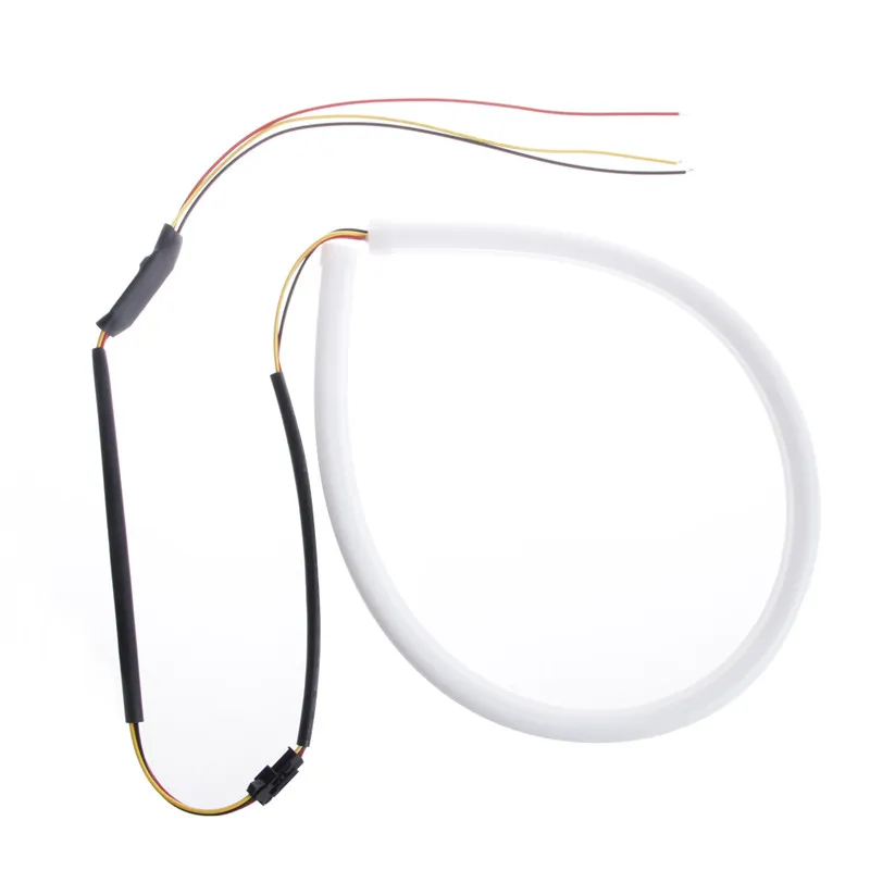 

for Audi for DC 12V DRL LED Strip White Amber Tube Headlight 2x F19A