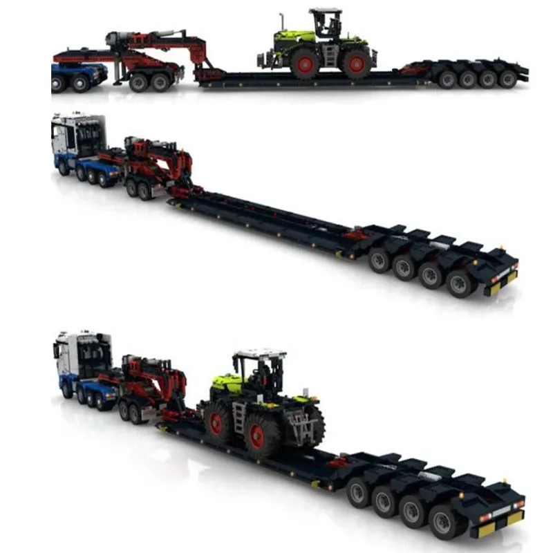 Classic MOC-Custom SLT RC Low Boy Trailer MOC16692 Building Block Car Load Transport Truck Trailer 2268pcs Assembled Toy Model