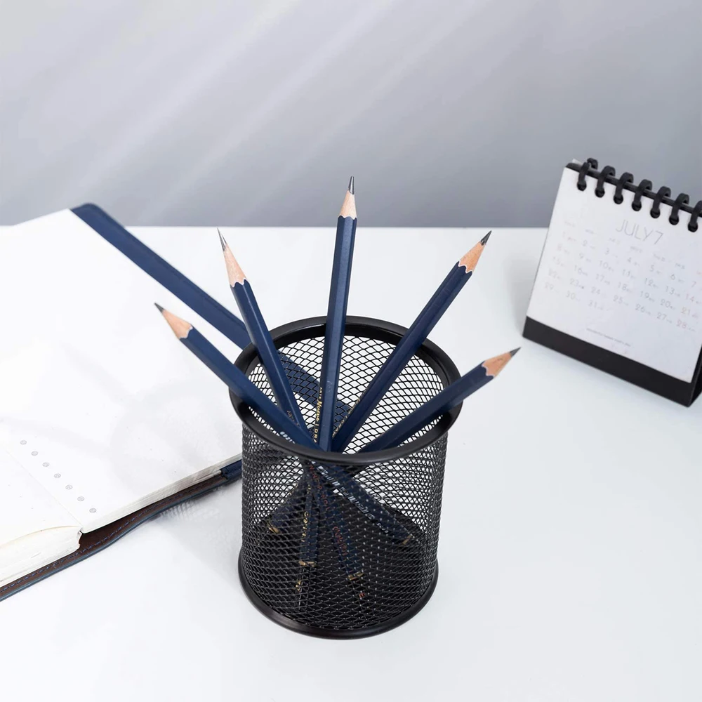 

Metal Mesh Pen Holder Desk Organizer round Container Pencil Cup for Office And School Accessories