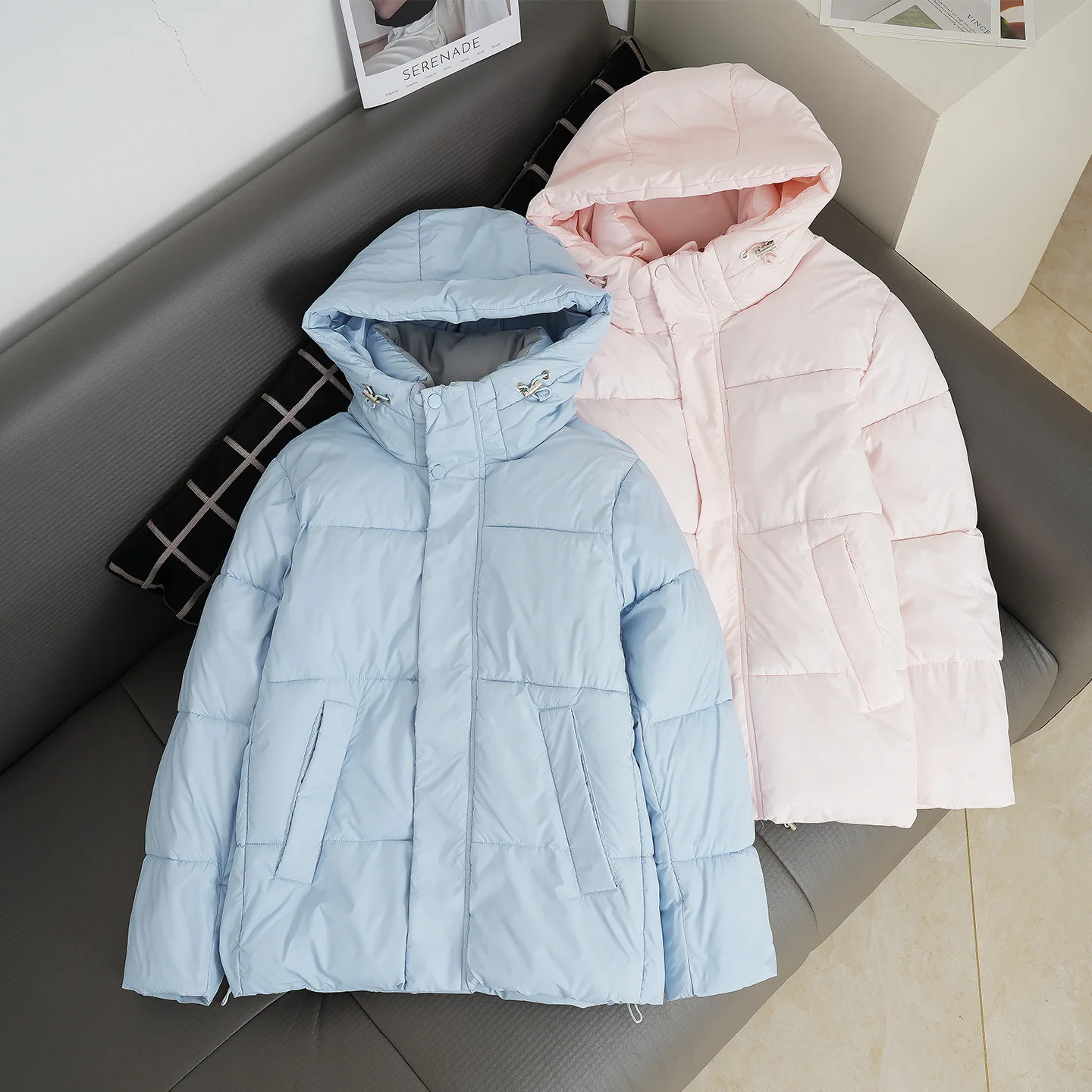 

Зимняя куртка 2024, новая пуховая хлопковая куртка, женские парки, верхняя одежда, корейская теплая хлопковая стеганая куртка с капюшоном, женское пальто