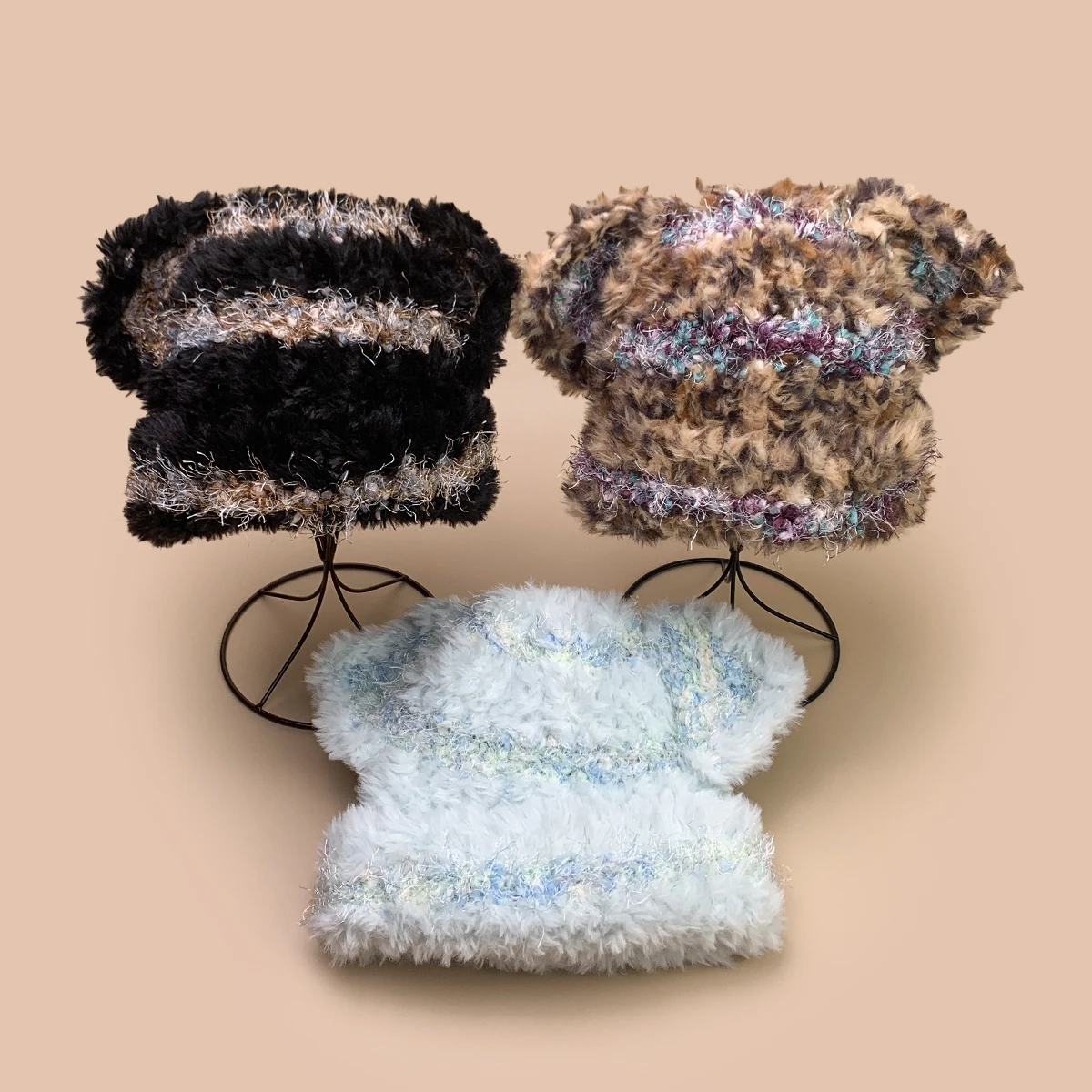 Милые кошачьи уши, разноцветные плюшевые