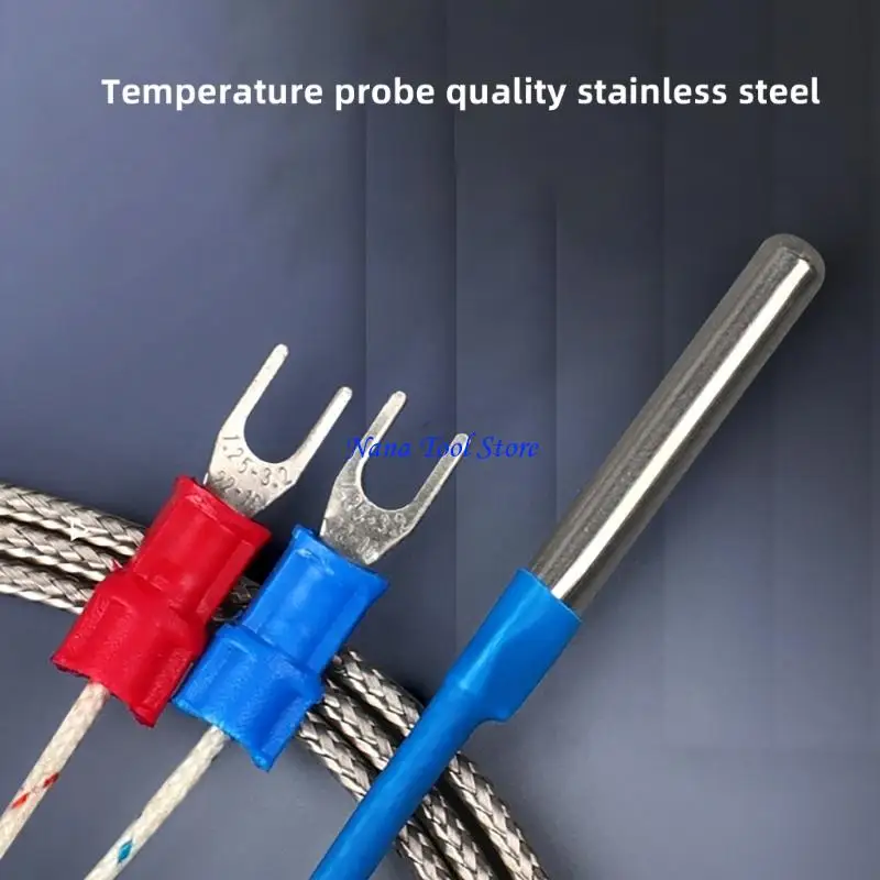 31GJ 1/2/3/4/5m Braided Cable 30x4mm Thermocouple Probe 0-400℃ Measurement Ranges Stainless Temperature Sensors Thermocouple