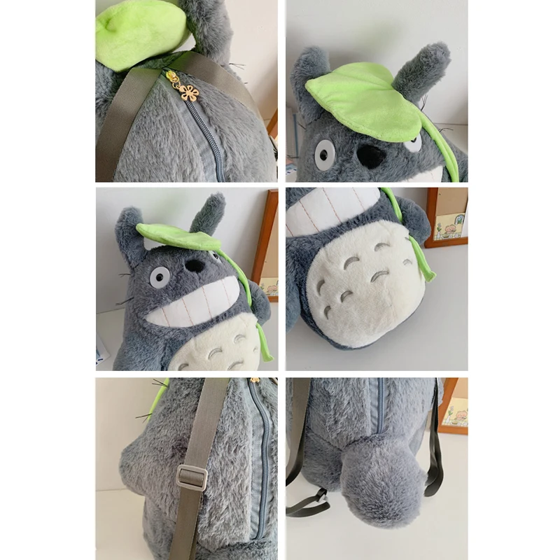 35cm My Neighbor Totoro Plush Toys Knapsack Haunter Plushie Anime Backpack Chinchilla Animal Birthday Gift for Children Xmas Bag - view 2