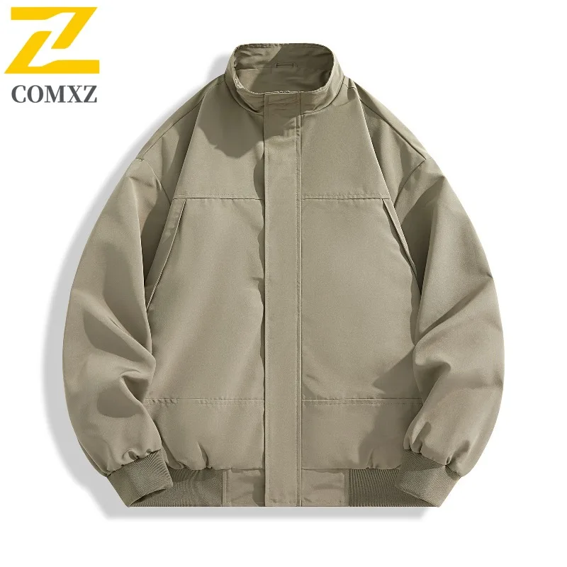 

COMXZ 2025 New Baseball Collar Top Spring Autumn Jacket Men Hot Sale Casual Loose Versatile Baseball Jacket Coat