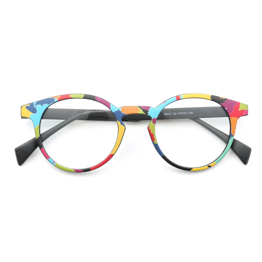 Colorful And Trendy Men Colorful Glasses Frame For Bold Statement Rainbow Black Glasses Frame IS031C5