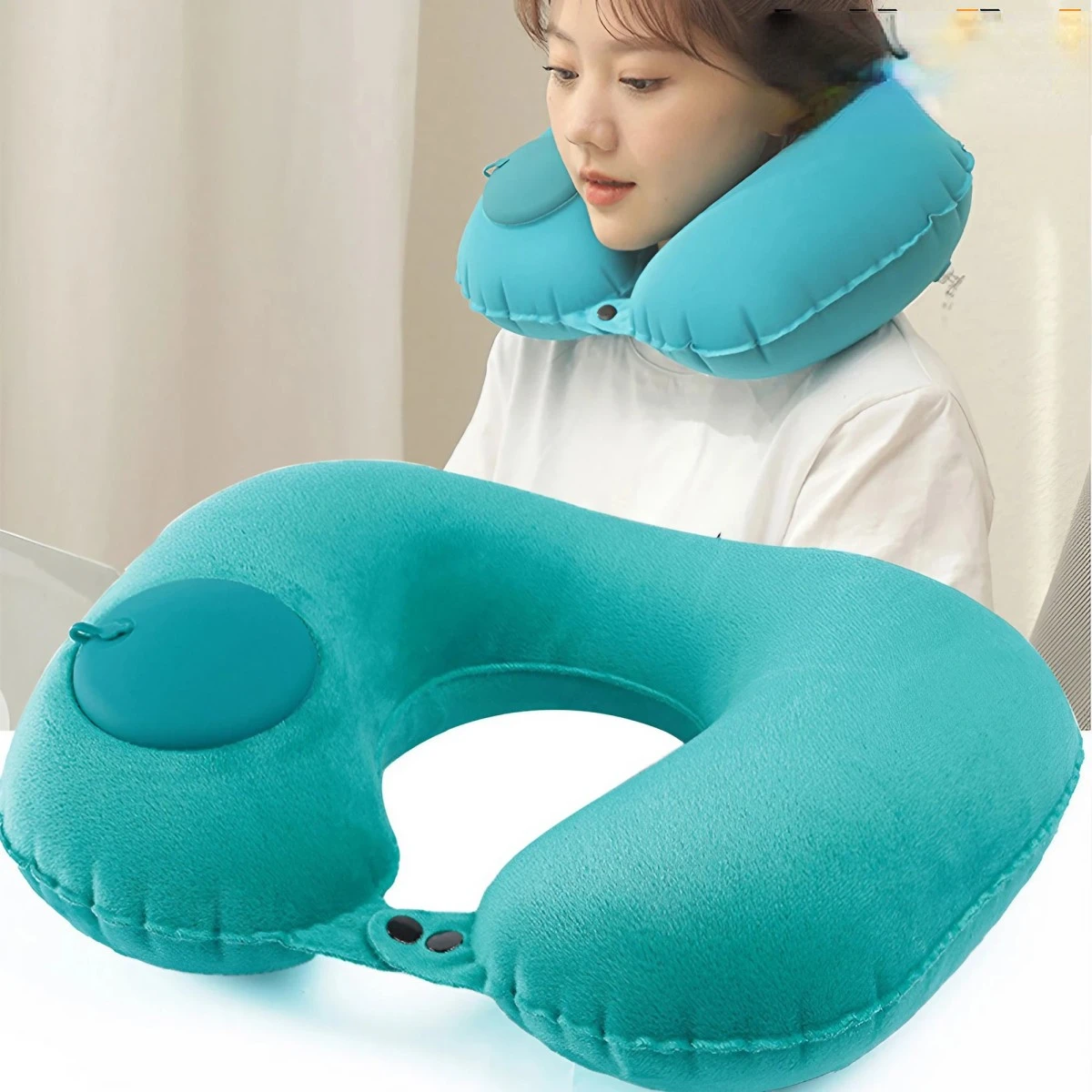 Resta comodo sugli aeroplani e i viaggi stradali con il collo gonfiabile a forma di U JJYY perfettamente progettato, ergonomico e confortevole