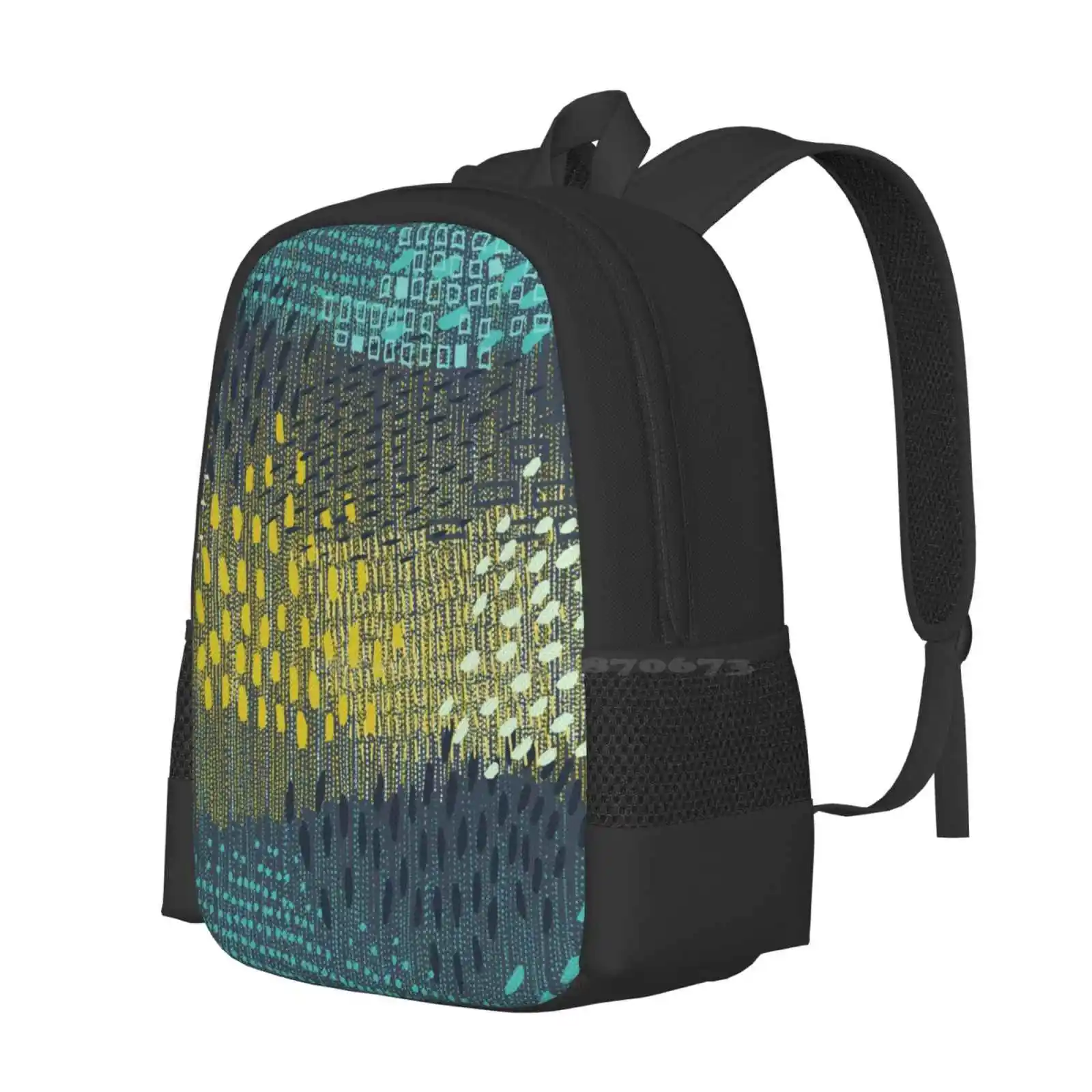 Cosmic Particles By Friztin Hot Sale Backpack Fashion Bags Dots Brushstroke Blotch Abstract Northern Lights Cosmic Particles