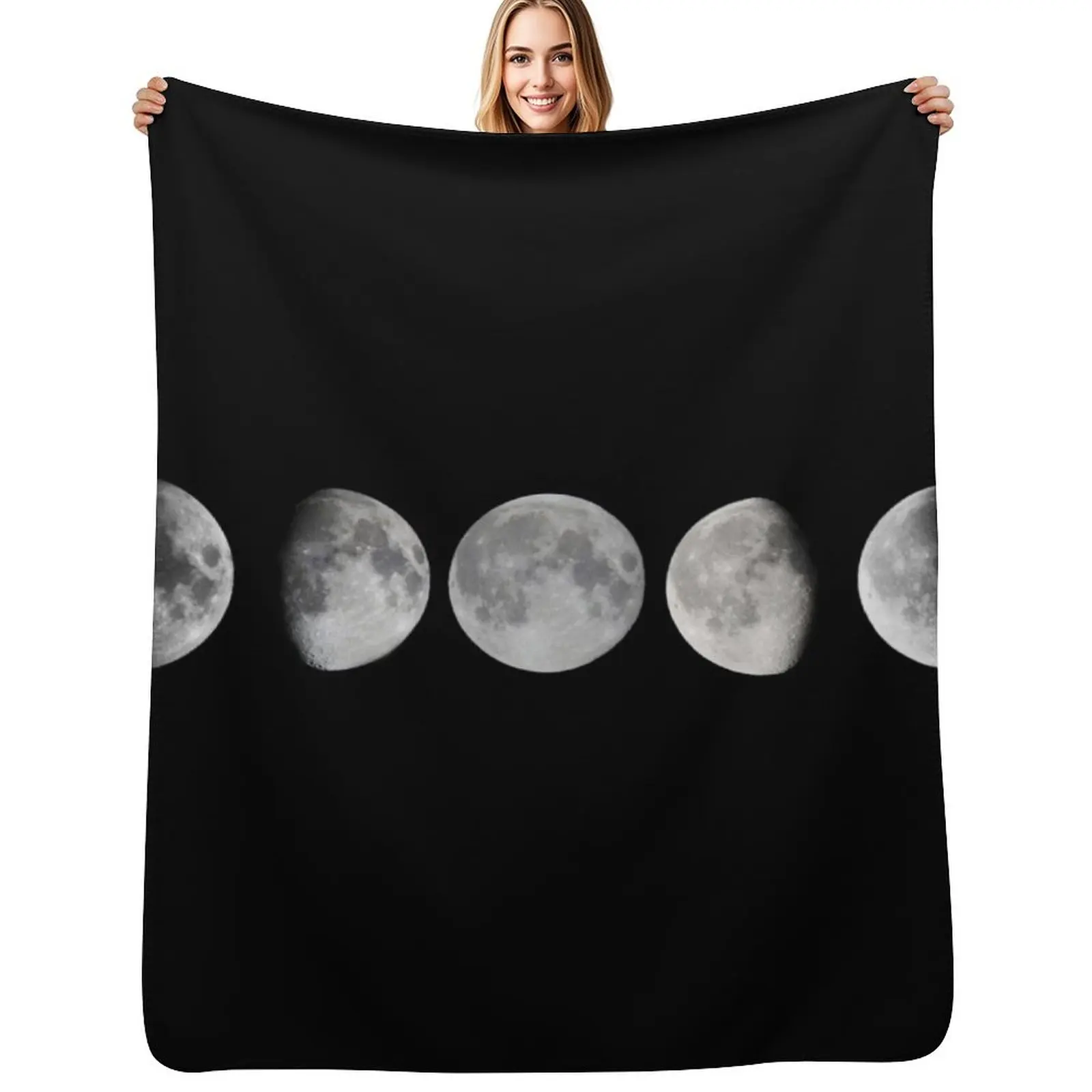 Moon phases Throw Blanket Warm Comfortable Blanket for Office Napping