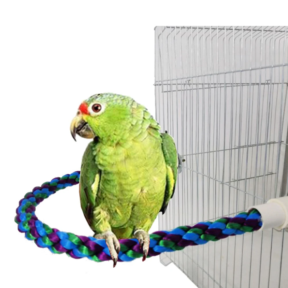 

Parrot Climbing Rope Bird Toys Playful Cotton Rope Swing Cage Accessories Pet Chew Toy Parakeets Harness Large Toys