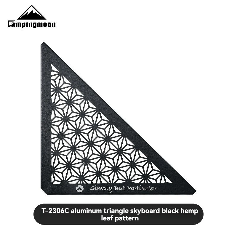 CAMPINGMOON T-2306C IGT Hollow Pattern Triangle BBQ Table Extension - Removable Aluminium Outdoor Picnic Table for Camping