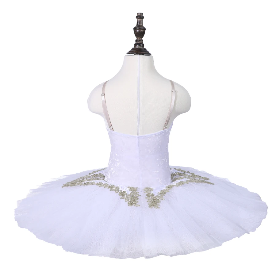 7-laags kindermeisjes prestatiekleding wit ballet tutu jurk kostuum
