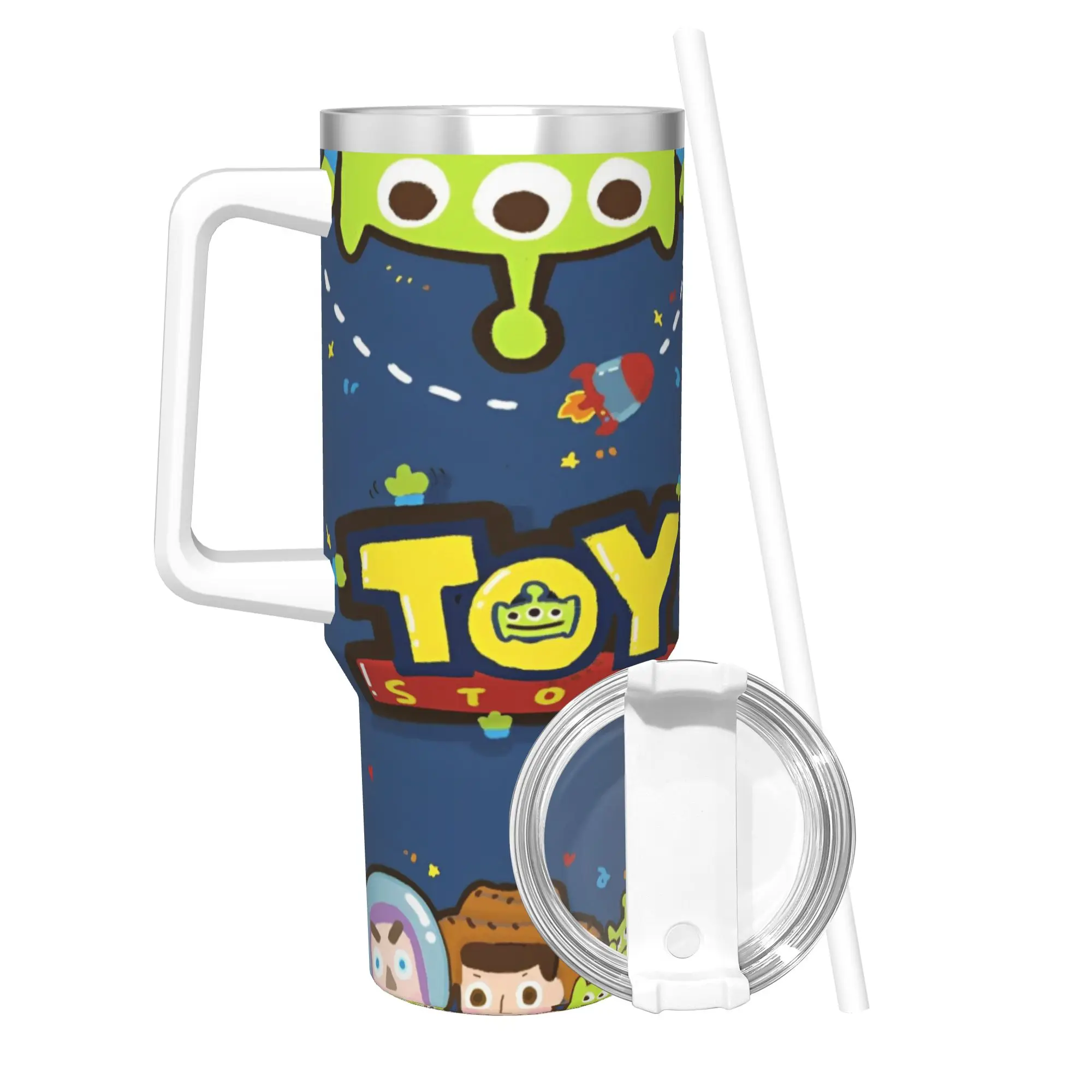 

Изолированный стакан «История игрушек» с крышкой, милые мультяшные анимированные персонажи, вакуумная термокружка, уличные портативные чашки для бутылок