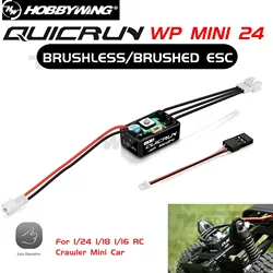 NUOVO Hobbywing QuicRun WP Mini24 25A Modalità Spazzolata/Sushless Impermeabile Commutabile ESC per 1/24 1/18 1/16 RC Crawler Auto Motore