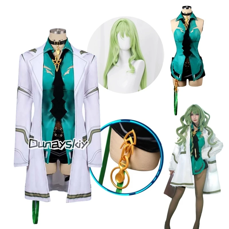 

Mobius Honkai Impact 3 Cosplay Cosplay Costume White Suit Wig Laboratory Costume White Coat Women Halloween Party Roleplay Suit