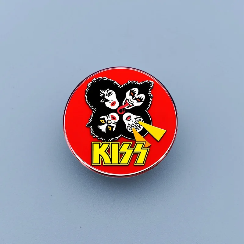 New Pop Rock Band KISS Pin Music Cartoon Singer Alloy Brooch Badge Fan Collection Jewelry Gift Accessories Wholesale
