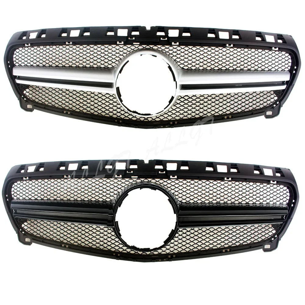 Car Front Grille  Fit for Mercedes Benz A-Class W176 2013 2014 2015 Silver and Black