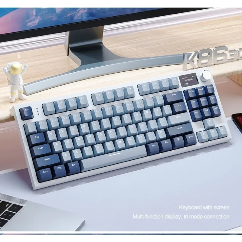 

K86 Wireless Hot-Swappable Mechanical Keyboard Bluetooth With Display Screen and Volume Rotary Button for Games and Work