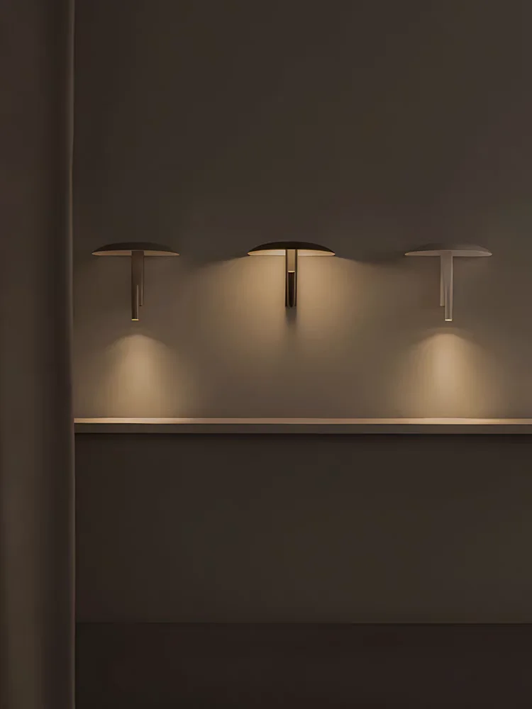 New Style Black Orange Beige Metal Wall Light With Switch 3000K Mushroom Bedroom Dining Room Shop LED Rotatable Dropshipping