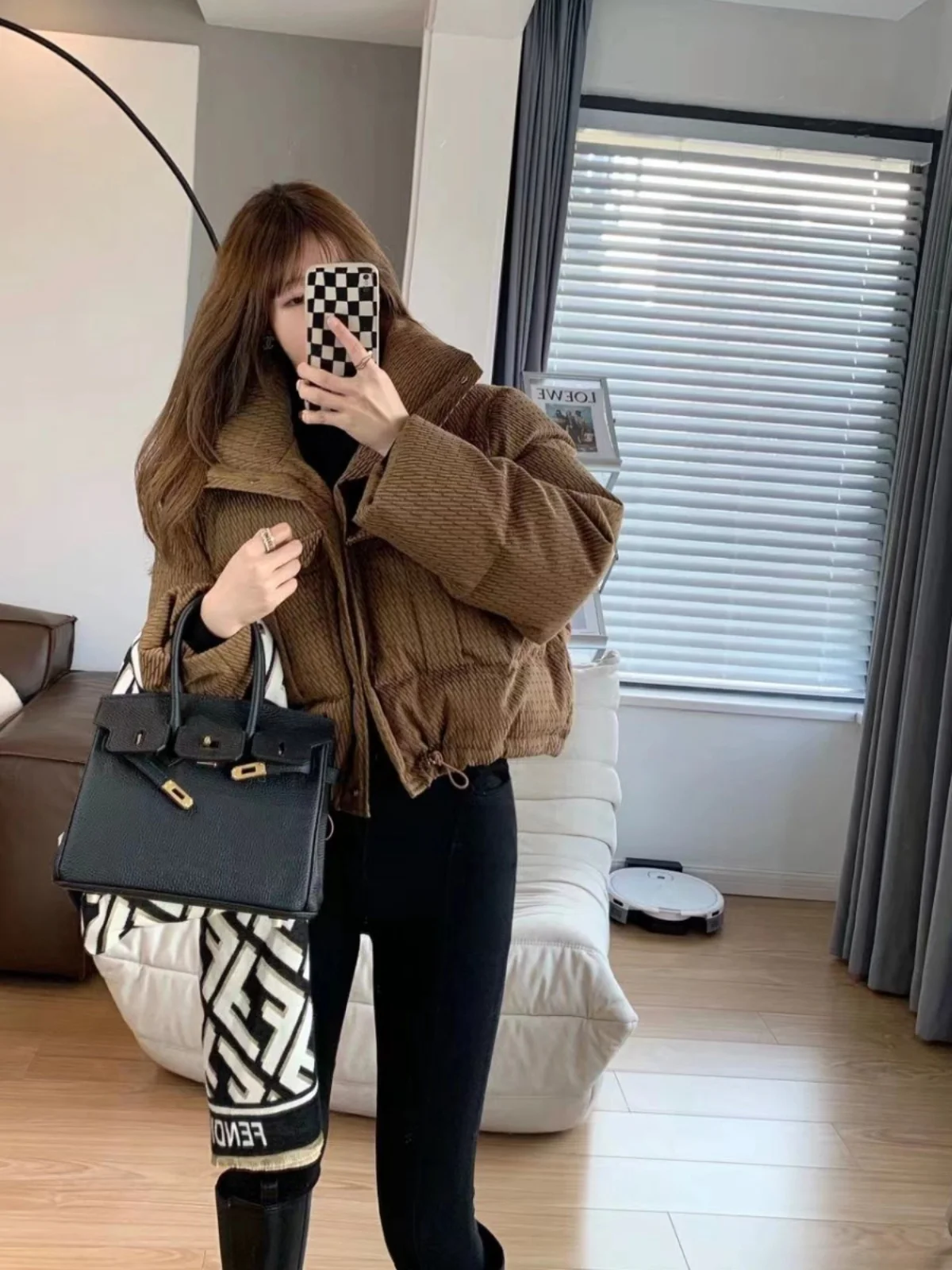 

Модная короткая утепленная хлопковая куртка-пуховик для женщин, с воротником-стойкой, в уличном стиле, милый японский дизайн