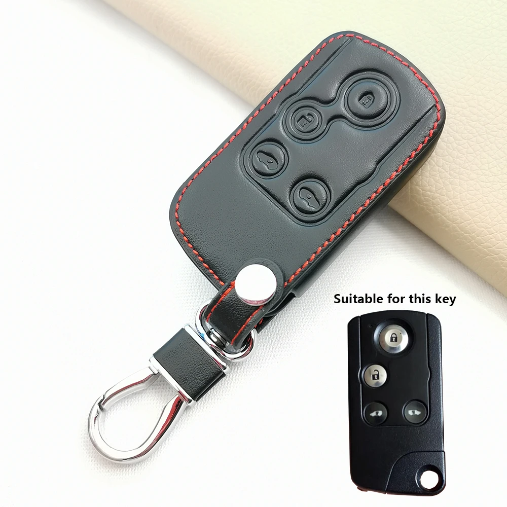 For Honda Spada StepWgn RG1 Freed Spike Ge6 Fit Jazz Shuttle GP2 New Leather Car Remote Case Key Cover 4 Buttons Keyless Shell